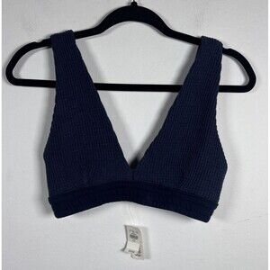 NWT Aerie Waffle Knit Sleep Bra Bralette Lounge Top Navy Bleu Size S